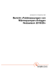 Bericht «Feldmessungen von Wärmepumpen-Anlagen Heizsaison 2019/20»
