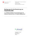 Bedingungen für die Einreichung von Programmen 2023. 14. Wettbewerbliche Ausschreibungen für Effizienzmassnahmen im Elektrizitätsbereich