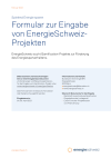Spielend Energie sparen: Formular zur Eingabe von EnergieSchweiz- Projekten