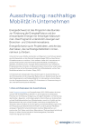 Ausschreibung: nachhaltige Mobilität in Unternehmen