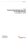 Finanzaufwendungen des BFE für EnergieSchweiz. Jahresbericht 2003