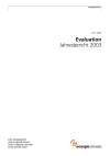Evaluation. Jahresbericht 2003