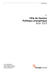 Ville de Genève. Politique énergétique. Bilan 2003