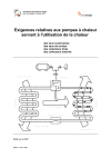 Exigences relatives aux pompes à chaleur servant à l'utilisation de la chaleur des eaux souterraines, des eaux de surface, des collecteurs forés et des collecteurs enterrés