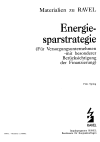 Energiesparstrategie (für Versorgungsunternehmen - mit besonderer Berücksichtigung der Finanzierung)