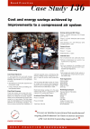 Cost and energy savings achieved by improvements to a compressed air system