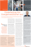 Förderbeitrag löst Energieinvestitionen aus