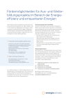 Fördermöglichkeiten für Aus- und Weiterbildungsprojekte im Bereich der Energieeffizienz und erneuerbaren Energien