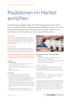 Radiatoren im Herbst entlüften
