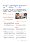 Richtige Luftmenge verbessert die Qualität der Raumluft